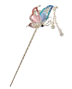 Palito Hashi em metal com brilhantes - modelo 4 - Kimonos Liberdade