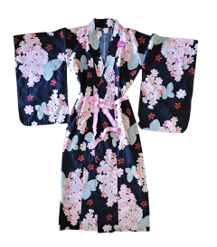 Yukata Preta Flor Sakura em Algodão - loja online