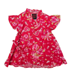 Vestido Kimono Japonês Infantil em Algodão vermelho - Kimonos Liberdade