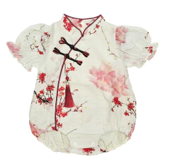 Vestido Body oriental Infantil Flor sakura Vermelha