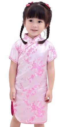 Vestido Infantil Com Estampa De Flor De Cerejeira - Rosa - comprar online