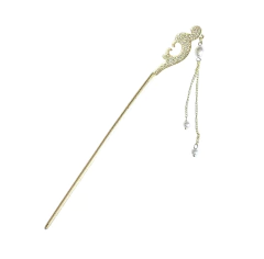 Palito Hashi em metal com brilhantes - modelo 8 - Kimonos Liberdade