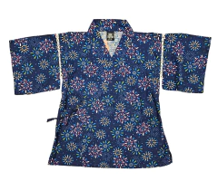 Imagem do Kimono infantil em algodão Japonês Azul marinho