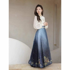 Saia Hanfu Azul na internet