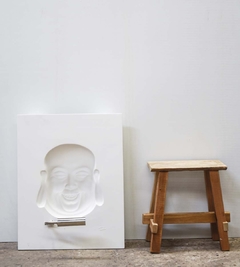 CUADRO DE BUDA FELIZ BLANCO - comprar online