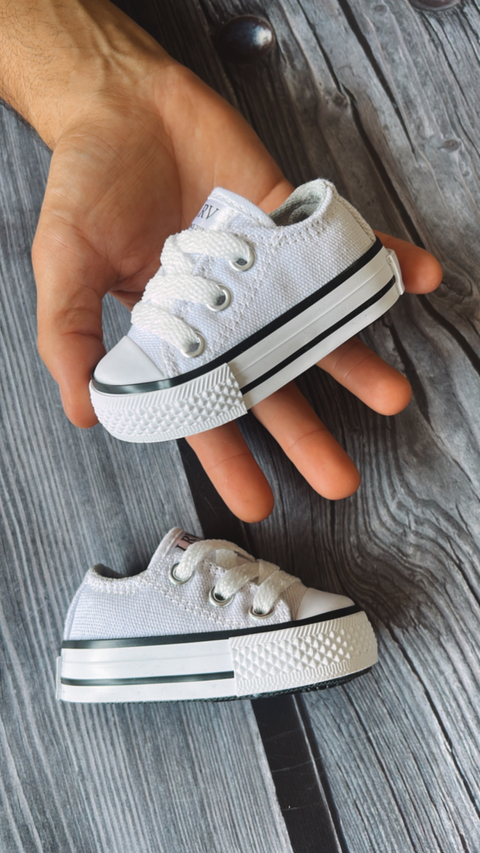 Zapatillas caña baja de LONA #BlancaNegro - comprar online