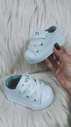 Zapatillas caña baja cuero pu #Blancas