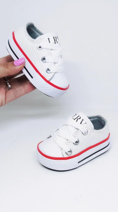 ZAPATILLAS LONA CAÑA BAJA #BlancaRojo - tienda online