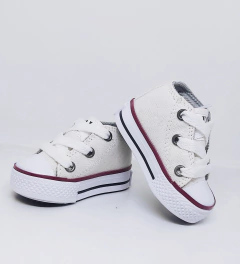 BOTITA LONA #Blanca BAN/BORDO - tienda online