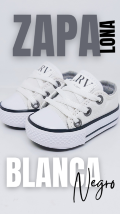 Imagen de Zapatillas caña baja de LONA #BlancaNegro