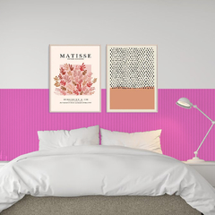 Placa Pared Autoadhesiva Líneas Rosa - HOME KONG