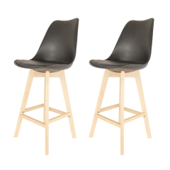 Banqueta Tulip Negra x2