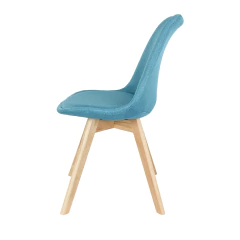 Silla Tulip Tapizada Lino Azul en internet