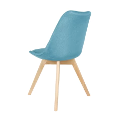 Silla Tulip Tapizada Lino Azul - comprar online