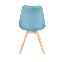 Silla Tulip Tapizada Lino Azul