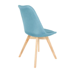 Imagen de Silla Tulip Tapizada Lino Azul