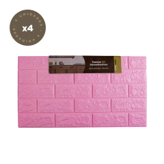 Placa Pared Autoadhesiva Rosa x4