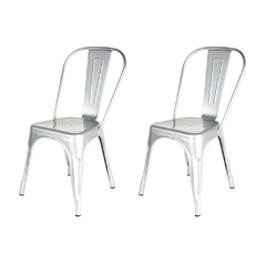 Sillas Tolix Plateadas x2 Outlet