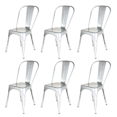 Sillas Tolix Plateadas x6 Outlet