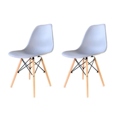 Sillas Eames Gris Claro x2