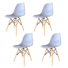 Sillas Eames Gris Claro x4