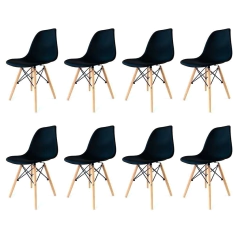 Sillas Eames Negras x8