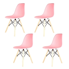 Sillas Eames Rosas x4