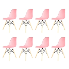 Sillas Eames Rosas x8