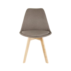Silla Tulip Tapizada Lino Gris Oscuro - comprar online