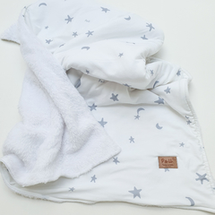 Manta de Corderito Spum Estrellas Gris