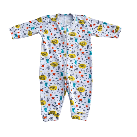 Macacão algodão fundo do mar