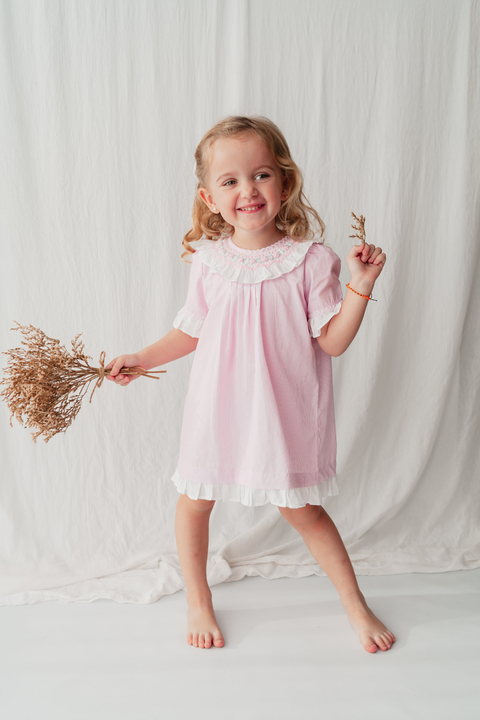 Vestido Cata Rayita Rosa