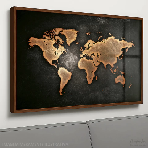Imagem do Quadro Decorativo - Mapa-múndi cod0011