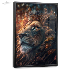 Quadro Decorativo - Leão com coroa cod0065