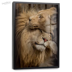Quadro Decorativo - Casal de leões cod0465 - comprar online