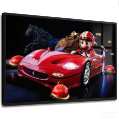 Quadro Decorativo - Super Mario x Ferrari cod626 - comprar online