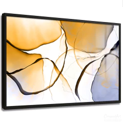 Quadro Decorativo - Arte Ondas em Abstrato Amarelo e Roxo cod0629 - comprar online