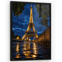 Quadro Decorativo - Arte da Torre Eiffel Paris à Noite cod0674