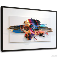 Quadro Decorativo - Rosto Abstrato Colorido, Arte Moderna cod0684
