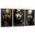 Quadros Decorativos - Conj. 3/1 Arte conceitual 1 - Mulheres com abstratos dourados cod0215