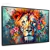 Quadro Decorativo - Leão floral efeito pintura cod0054