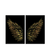 Quadros Decorativos - Conj. par de Asas Black & Gold Creapixel Art cod0060