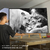 Quadro Decorativo - Casal Leões P/B cod0031 na internet