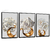 Quadros Decorativos - Conj. 3/1 Rosas WHITE&GOLD cod0118