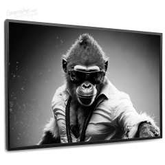 Quadro Decorativo - Monkey Gorilla gangsta in sunglasses cod0133