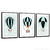 Quadros Decorativos - Conj. Infantil Balões com Panda, Girafa e Elefante cod0148
