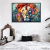 Quadro Decorativo - Leão floral efeito pintura cod0054 - loja online