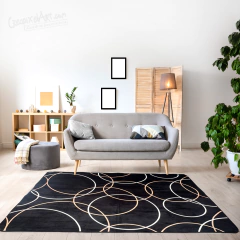 Tapete Decorativo - Preto & Abstrato circular T003