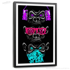 Quadro Decorativo - Arte Urbana Monkeys cod0208