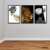 Imagem do Quadros Decorativos - Conj. trio Leão Black & Gold Creapixel Art cod0059